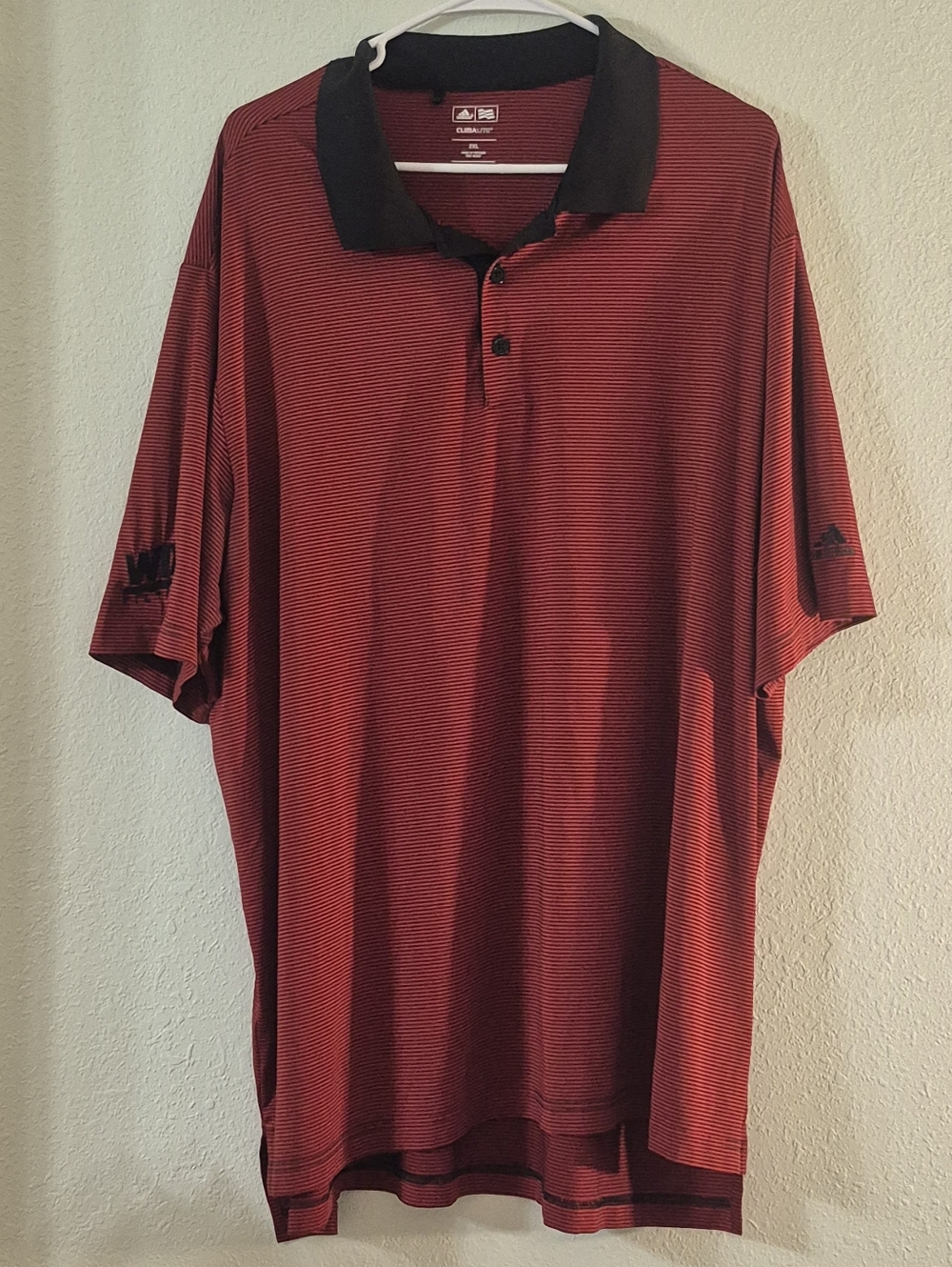 adidas Men's Red Polo with Black Collar